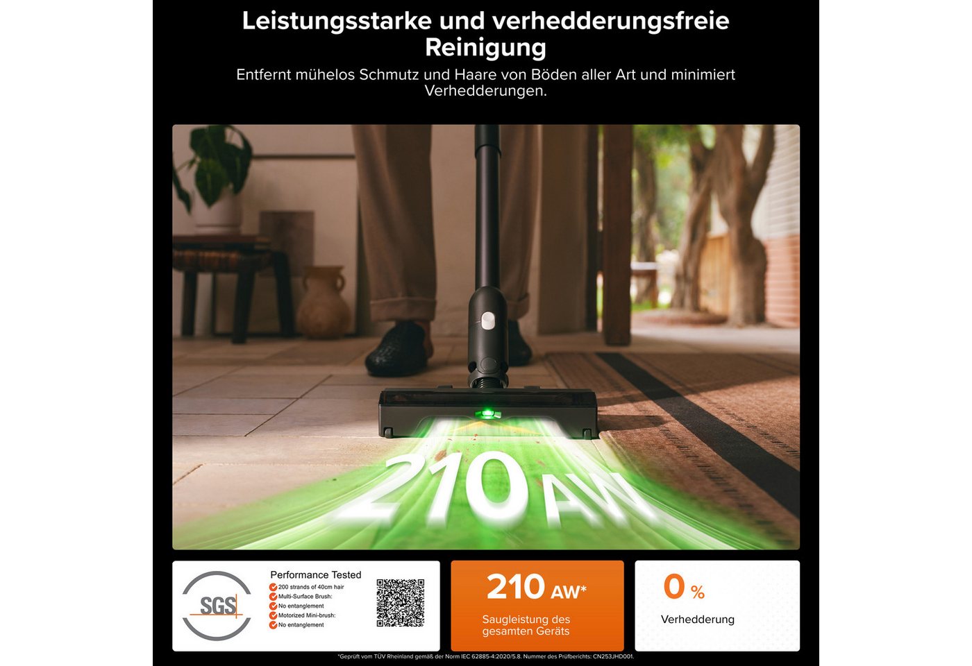 Roborock H60 Hub Ultra - Akku-staubsauger Kabellos Mit Selbstentleerungsstation - 210 Aw Saugleistung - Verheddungsfreie Bürste - 90 Min Akkulaufzeit - 9-zyklonen-technologie Bild 2