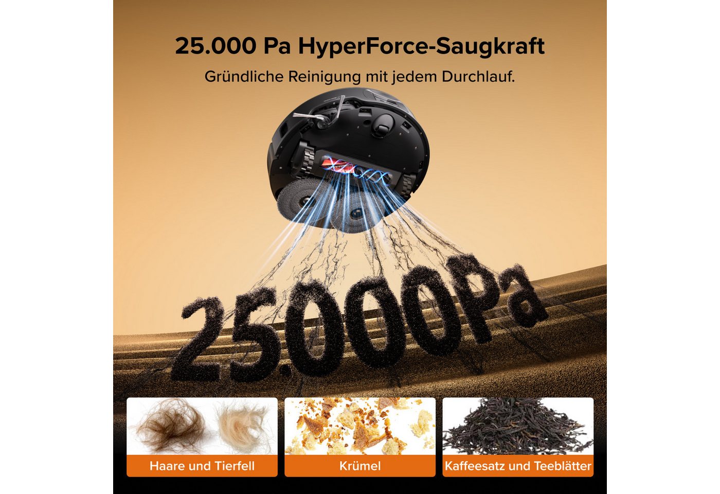 Roborock Qrevo Edge 2 Set Saug-wischroboter Mit Station, 25.000 Pa, Anti-verwicklung Ultraflach 7,98 Cm, Flexiarm Kantenreinigung, Automatisches Waschen & Trocknen, Retractsense Lidar Schwarz Bild 3