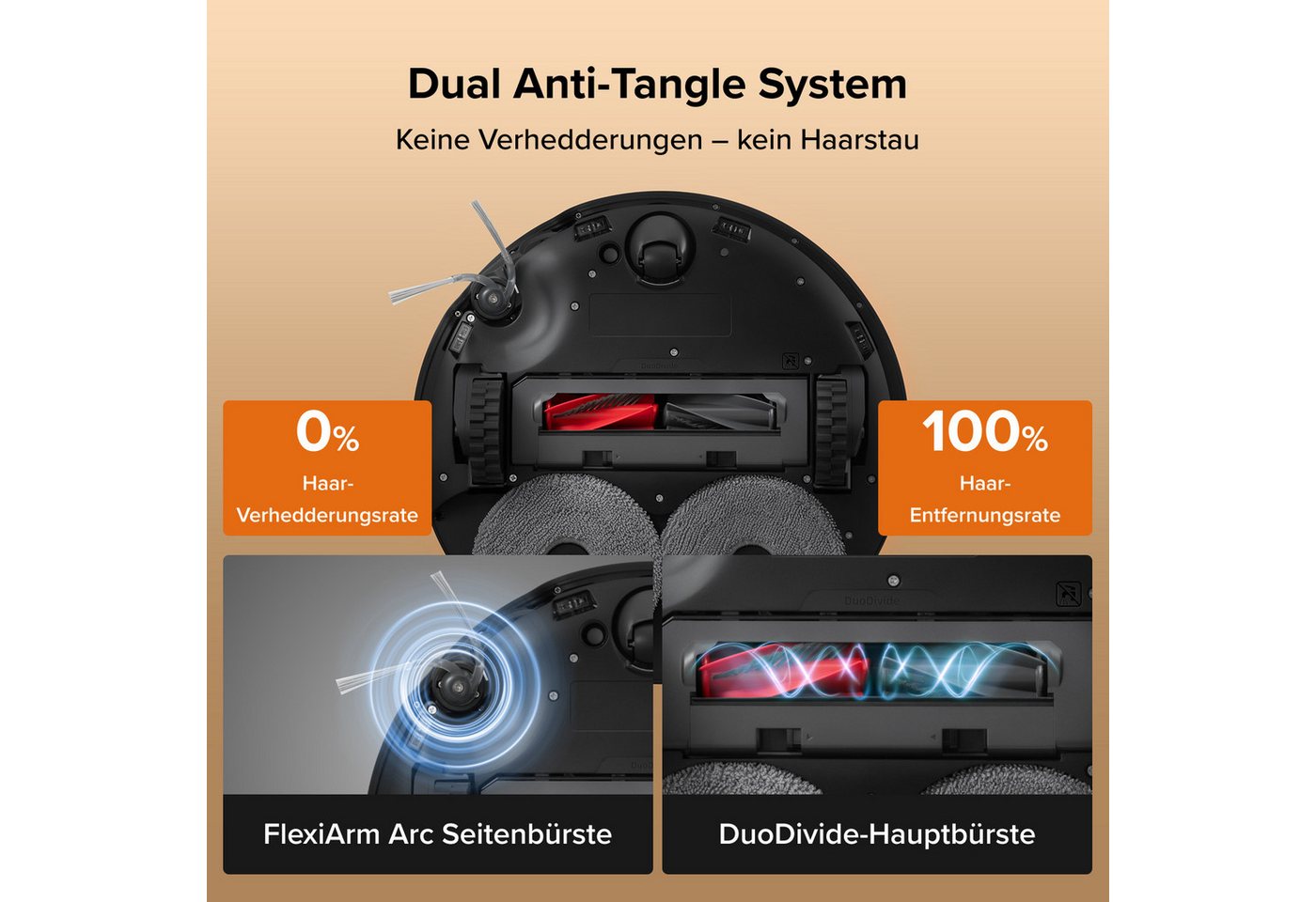 Roborock Qrevo Edge 2 Set Saug-wischroboter Mit Station, 25.000 Pa, Anti-verwicklung Ultraflach 7,98 Cm, Flexiarm Kantenreinigung, Automatisches Waschen & Trocknen, Retractsense Lidar Schwarz Bild 5