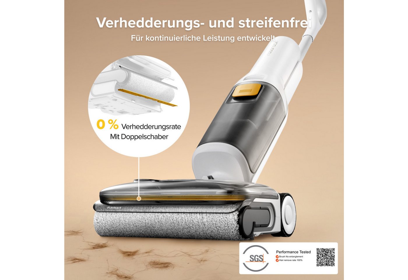 Roborock F25 Gt Gen 2 Akku-wischsauger 20.000 Pa, Selbstreinigung 90°c, Verfilzungsschutz 0%, Flatreach 180°, 38 Min Laufzeit / 284 M², Neu 2026 Bild 5