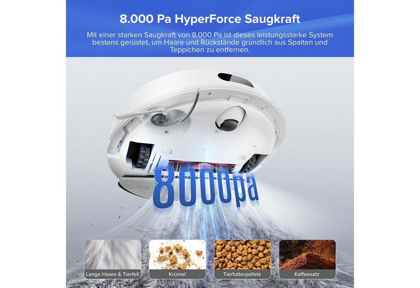 Roborock Q7 L5+ Set Saug- Und Wischroboter 2-in-1 Mit Absaugstation Rockdock Plus 8000 Pa Hyperforce® Anti-verwicklung Jawscrapers® Lidar Precisense® Navigation 150 Min.akkulaufzeit Alexa & Google Hom
