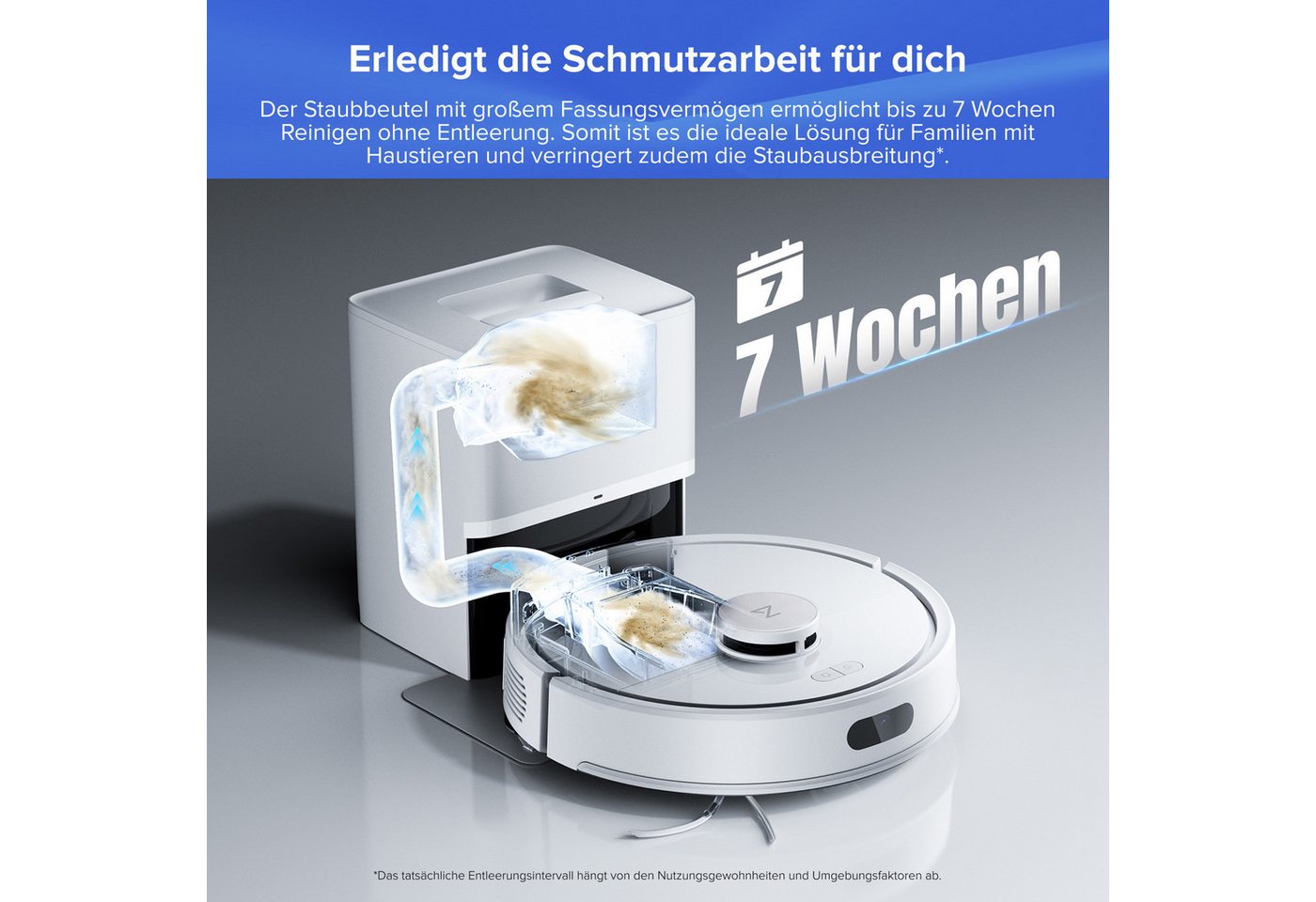 Roborock Q7 L5+ Set Saug- Und Wischroboter 2-in-1 Mit Absaugstation Rockdock Plus 8000 Pa Hyperforce® Anti-verwicklung Jawscrapers® Lidar Precisense® Navigation 150 Min.akkulaufzeit Alexa & Google Hom Bild 5