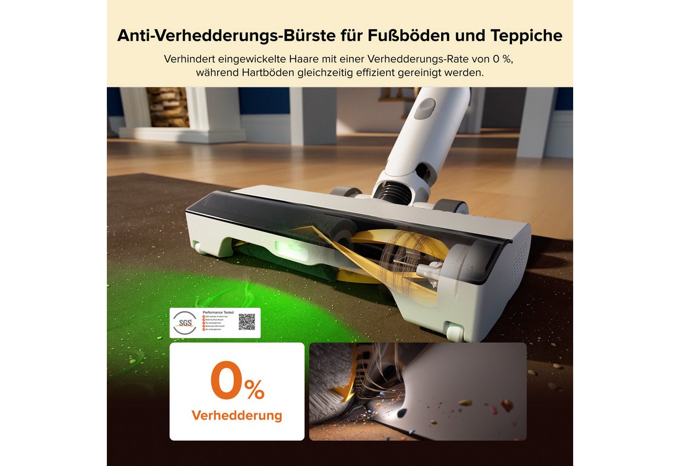 Roborock H60 Hub Akku-staubsauger Mit Absaugstation – 115 Aw Saugleistung, Anti-verheddern-bürste, Bis Zu 60 Min. Laufzeit Bild 4