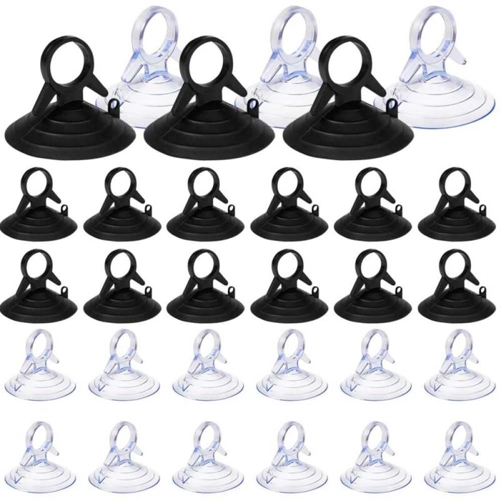 Packung Mit 60 Transparenten Und Schwarzen 45-mm-saugnäpfen – Maximale Traglast 3 Kg – Wiederverwendbares Pvc Für Glatte Oberflächen