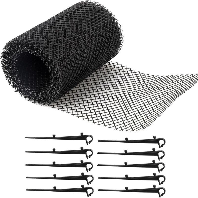 8 Meter Dachrinnengitter [inkl. 10 Haken + 1 Gitterpaneel 8 M X 18 Cm] Dachrinnenschutz, Dachschutz, Laubschutz, Dachrinnenschutzgitter