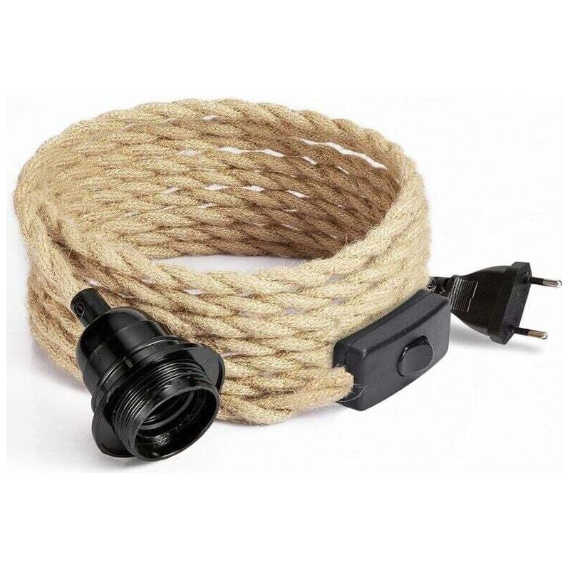 4,5 M Langes, Zweiadriges Elektrokabel Mit E27-fassung Und Schalter. Spannung: 110–240 V. Einfache Installation In Innenräumen.