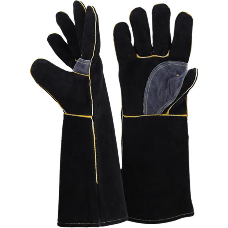 – Hitzebeständige Lederhandschuhe Mit Kevlar-nähten – 40 Cm Schutz Beim Schweißen, Grillen Und An Kaminen – Beständig Gegen Extreme Hitze