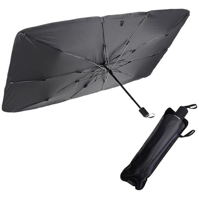 Faltbarer Auto-windschutzscheiben-regenschirm Mit Uv-schutz. Maße: 147,8 X 81,2 Cm. Inklusive Aufbewahrungstasche.