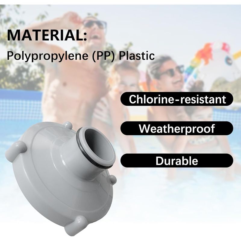 Set Mit 2 Adaptern Für Pool-saugschläuche – Der Graue Adapter – Schnelle Poolreinigung (durchmesser Von 80 Mm Bis Ø 32 Mm) – Ideal Für Verschiedene Poolreinigungsaufgaben