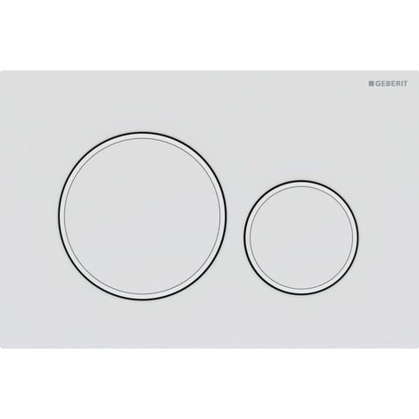 Geberit Sigma20 Doppelspülplatte: Mattweiß Lackiert, Easy-clean-beschichtung, Weiß (115.882.01.1)