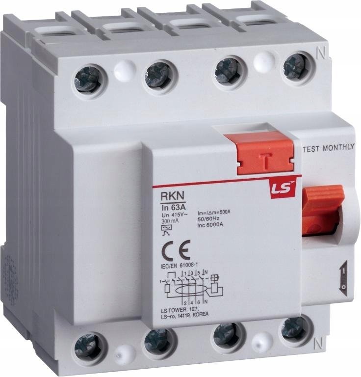 Fehlerstromschutzschalter Schneider Electric Rkn4p 63a 0,3a Typ A