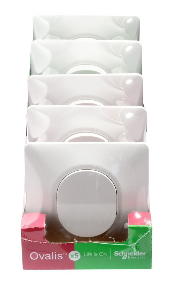 Set Mit 5 Ovalis-wechselschaltern, Schneider Electric, Weiß Schneider Electric