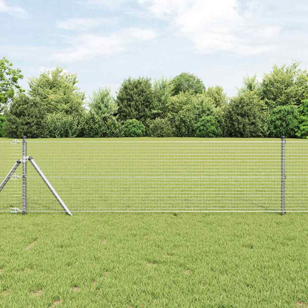 Vidaxl Geschweißter Drahtzaun, Bodenverankert 50 X 0,5 M Silber Netz