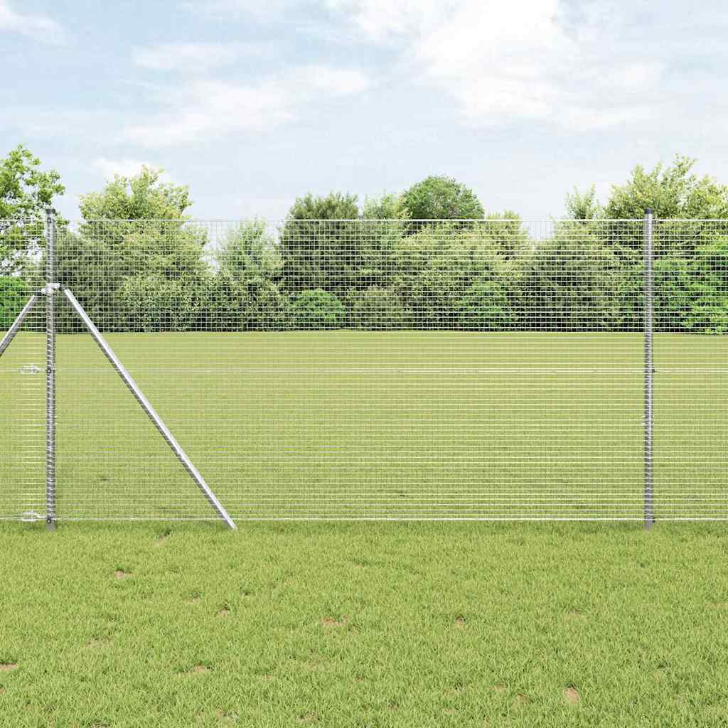 Vidaxl Geschweißter Drahtzaun, Bodenverankert 100 X 1 M Silber Netz