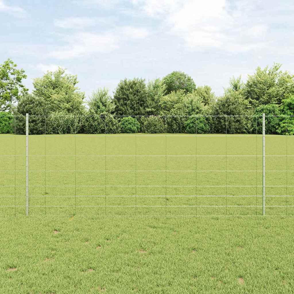 Vidaxl Außen Wildzaun Mit Pfosten 50 X 1 M Verzinkter Stahl Silber