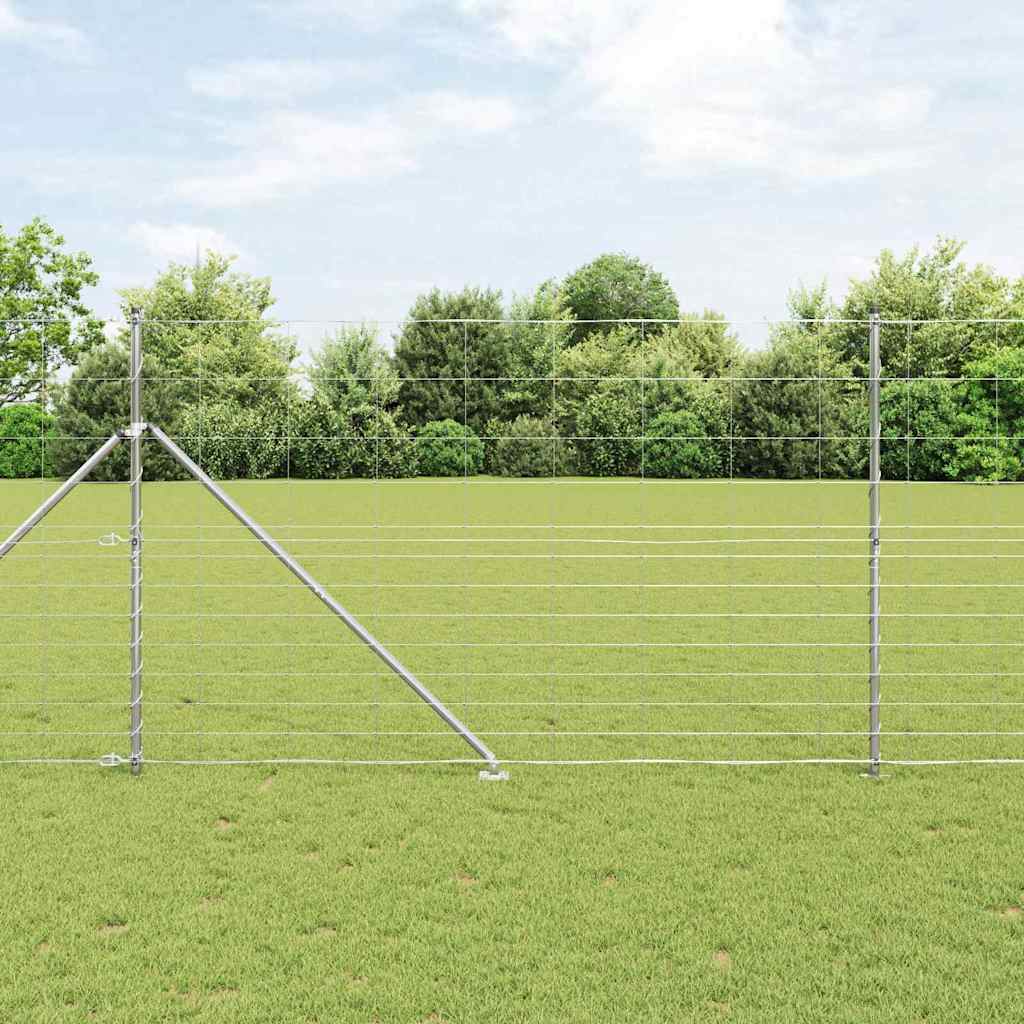 Vidaxl Schweißdrahtzaun Mit Spikes 25 X 1,5 M Verzinkter Stahl Silber