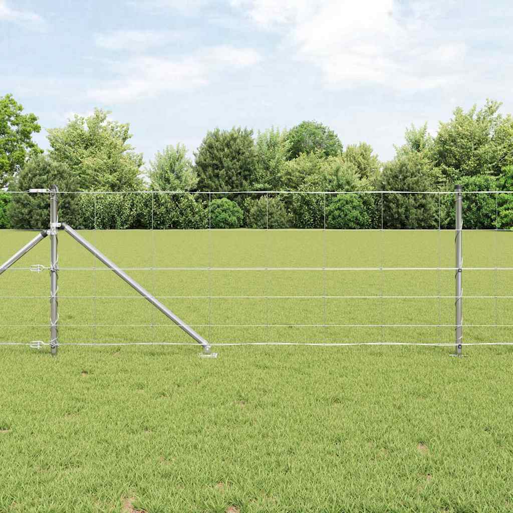 Vidaxl Schweißdrahtzaun Mit Spikes 100 X 0,8 M Verzinkter Stahl Silber