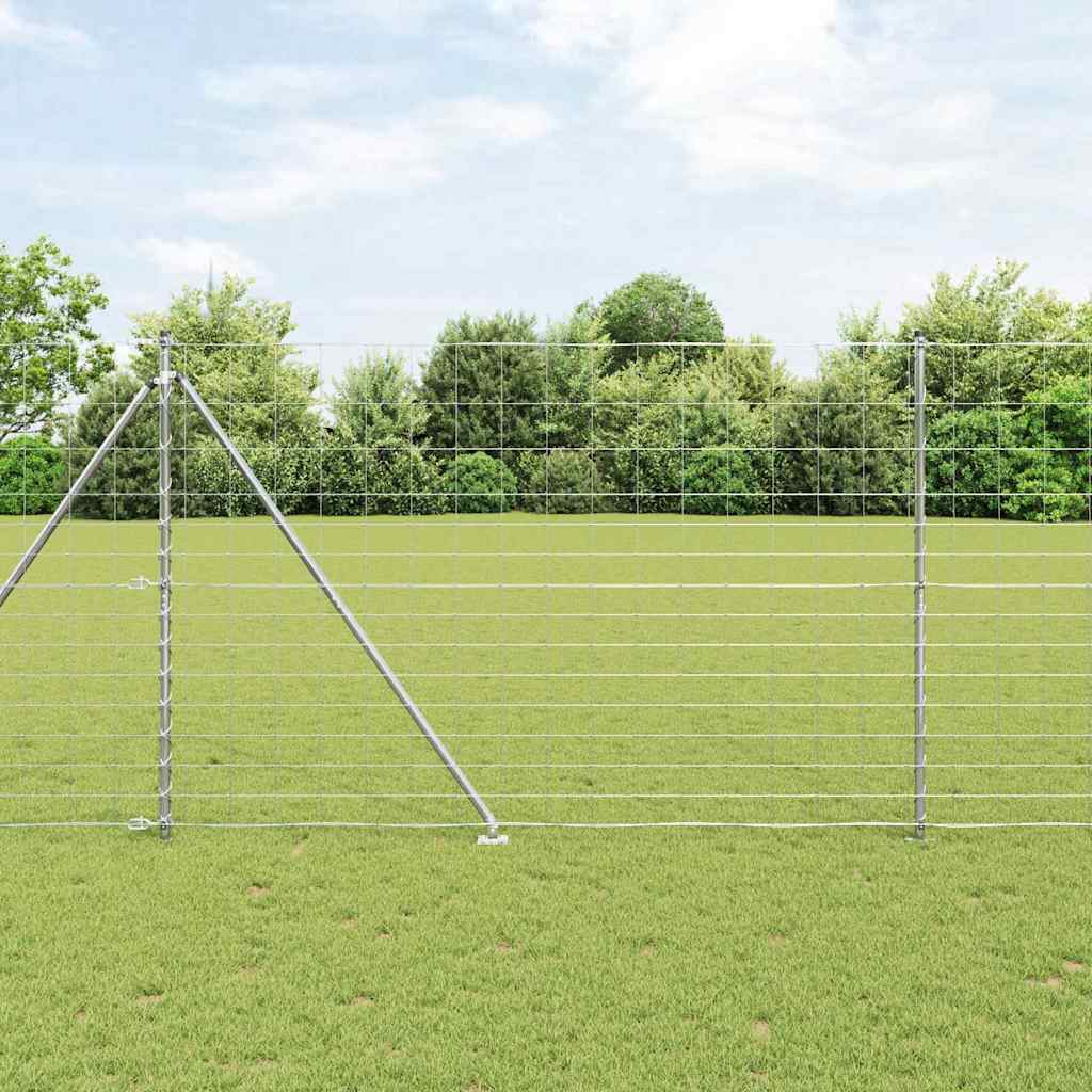 Vidaxl Schweißdrahtzaun Mit Spikes 25 X 1,6 M Verzinkter Stahl Silber