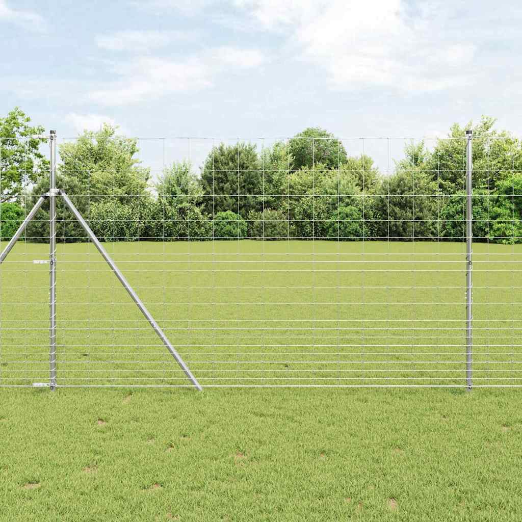 Vidaxl Schweißdrahtzaun Mit Spikes 50 X 1,5 M Verzinkter Stahl Silber