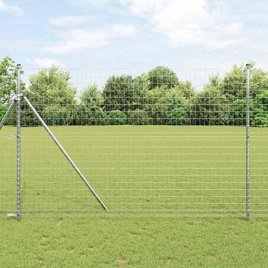 Vidaxl Euro Zaun Bodenbefestigung 10 X 1,6 M Verzinkter Stahl Silber