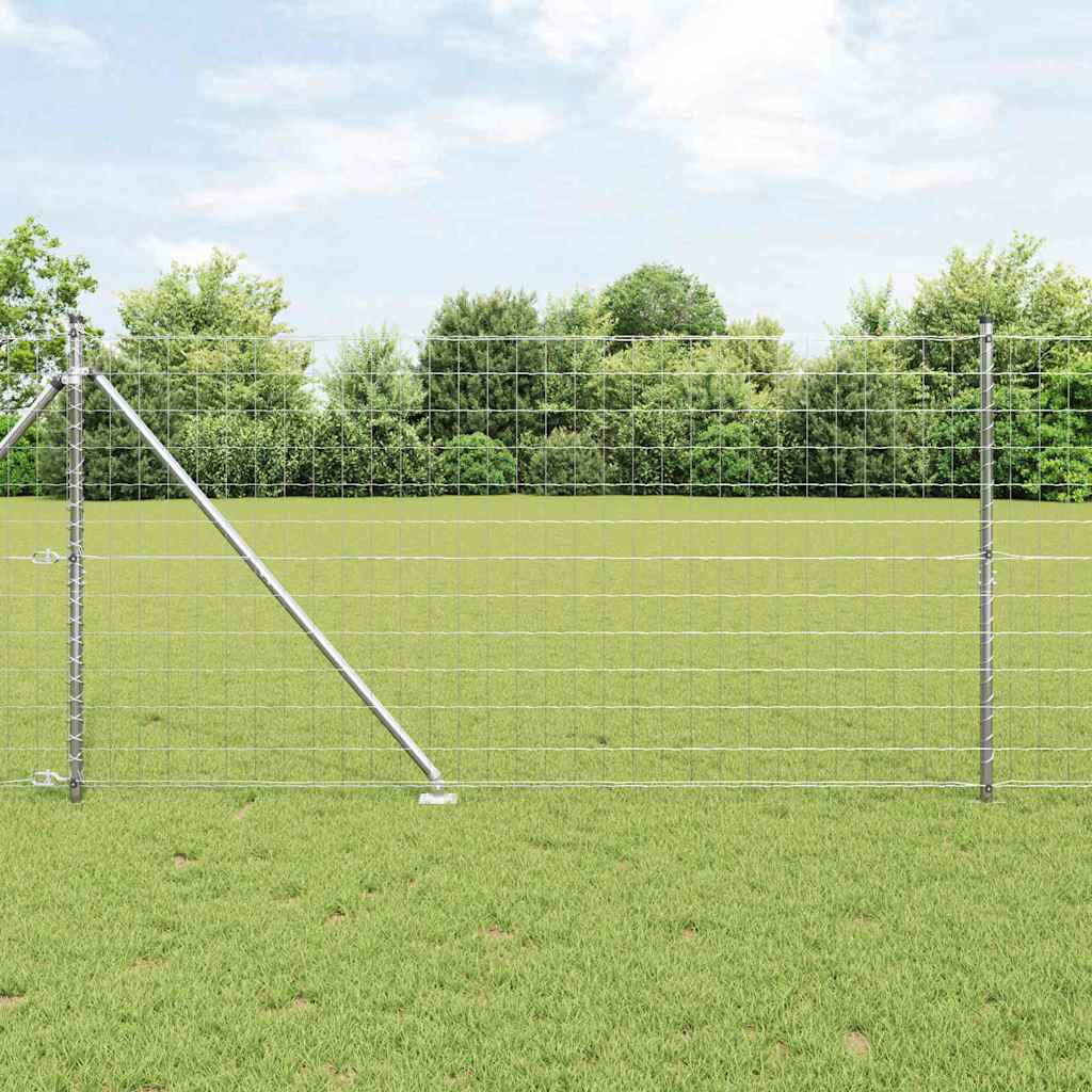 Vidaxl Euro-zaun Mit Spitzen 10 X 1,2 M Verzinkter Stahl Silber Netz