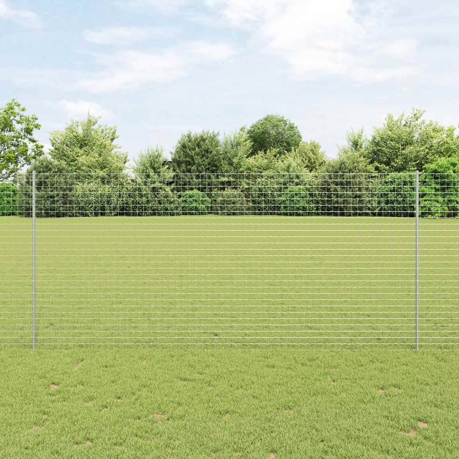 Vidaxl Eurozaun Mit Pfosten 10 X 1,4 M Verzinkter Stahl Silber Netz