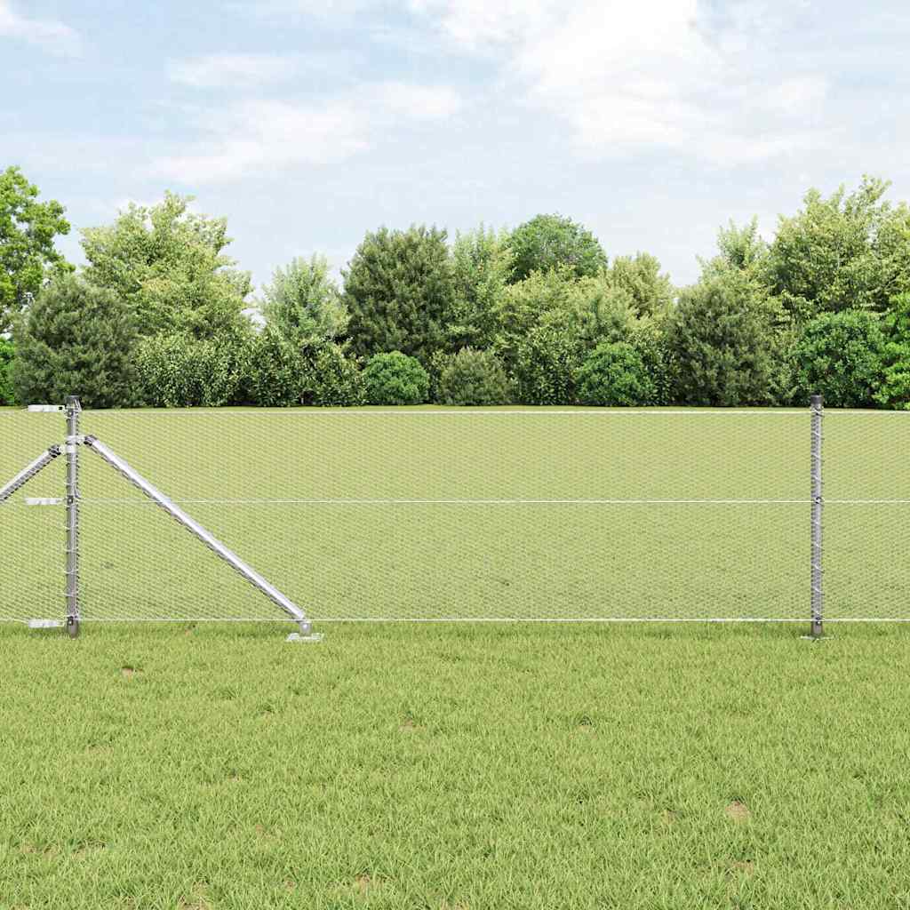 Vidaxl Sechseckzaun Mit Pfosten 25 X 0,6 M Verzinkter Stahl Silber