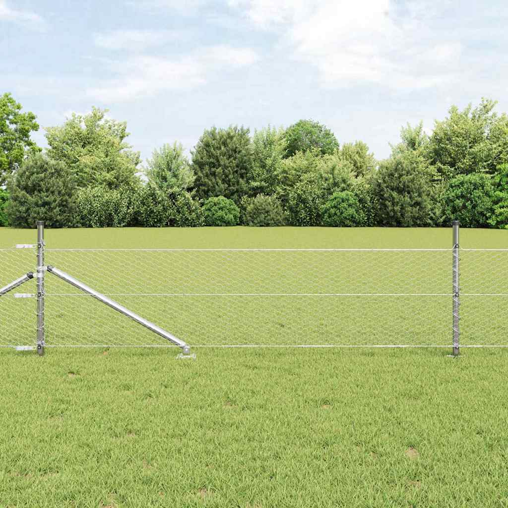 Vidaxl Sechseckzaun Mit Pfosten 100 X 0,4 M Verzinkter Stahl Silber