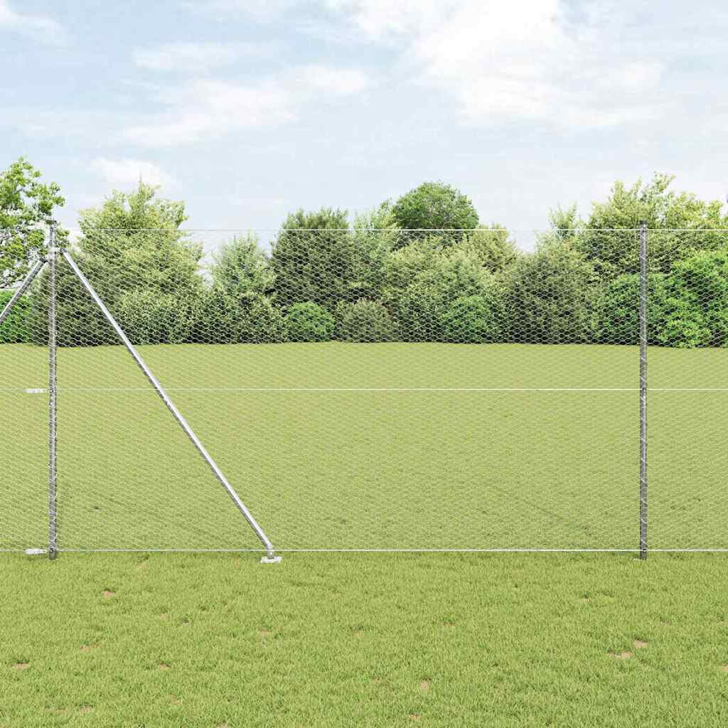 Vidaxl Sechseckzaun Mit Pfosten 10 X 1,5 M Verzinkter Stahl Silber