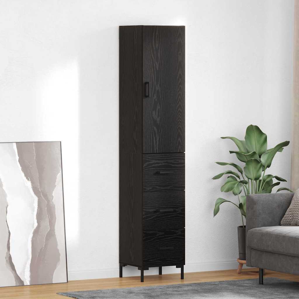 Vidaxl Haut Armoire Chêne Noir 34,5 X 34 X 180 Cm Bois D'Ingénierie