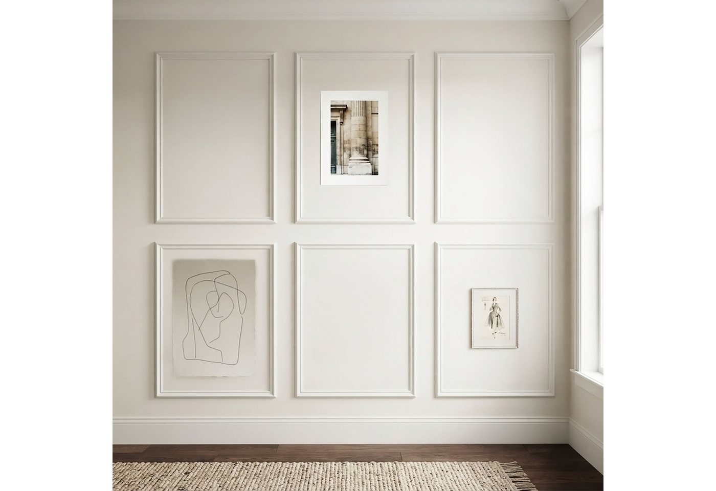 Zierleisten Set 4-teilig Aus Polystyrol Weiß Vorgeschnitten - Für 120 X 80 Cm