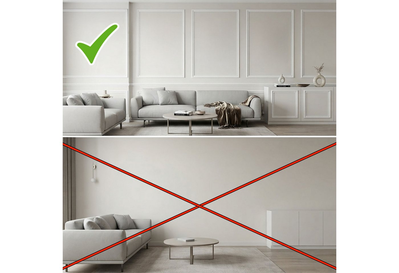 Zierleisten Set 4-teilig Aus Polystyrol Weiß Vorgeschnitten - Für 120 X 80 Cm Bild 4