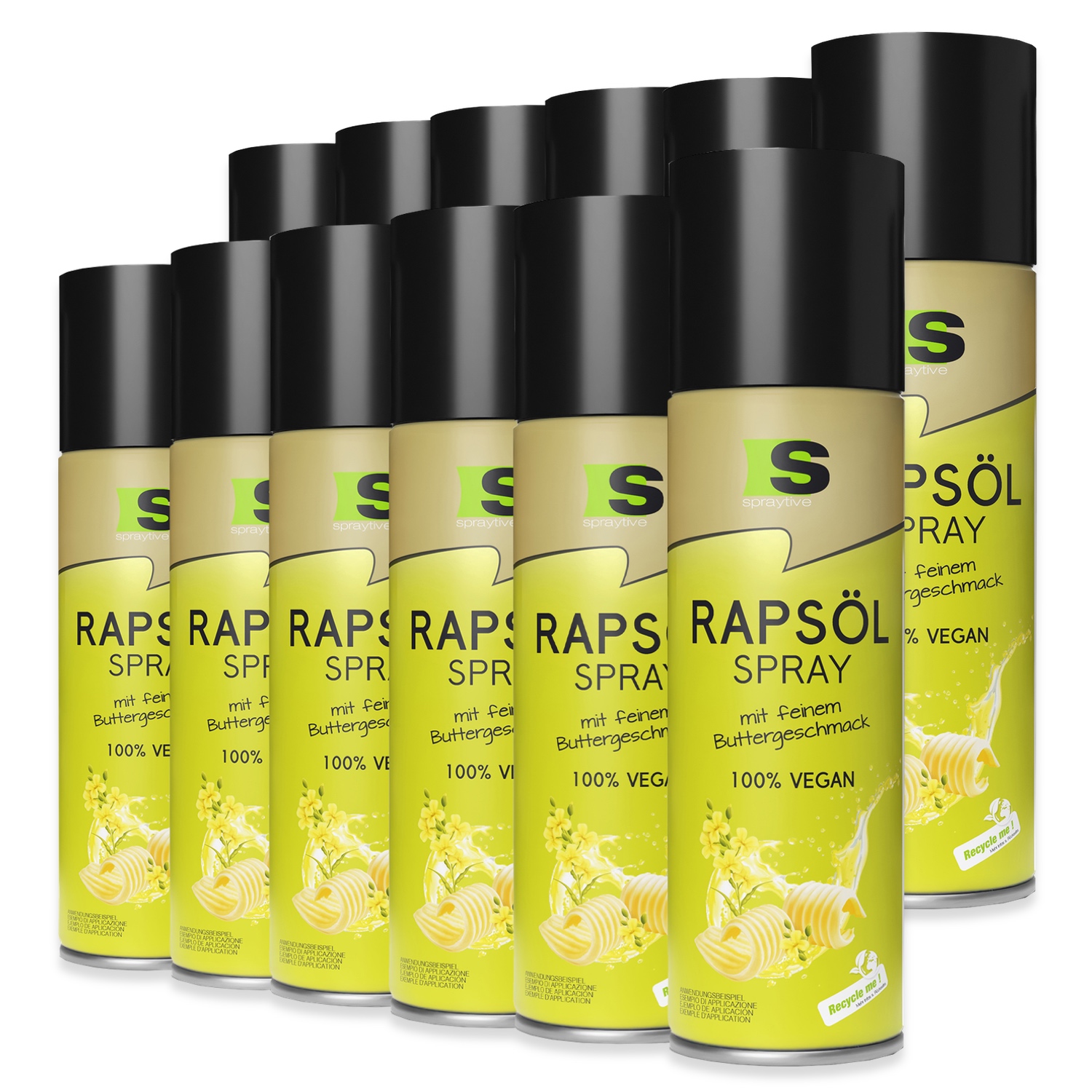 Spraytive 12 X 400ml Rapsöl-spray Mit Feinem Buttergeschmack – Ideal Zum Kochen & Backen