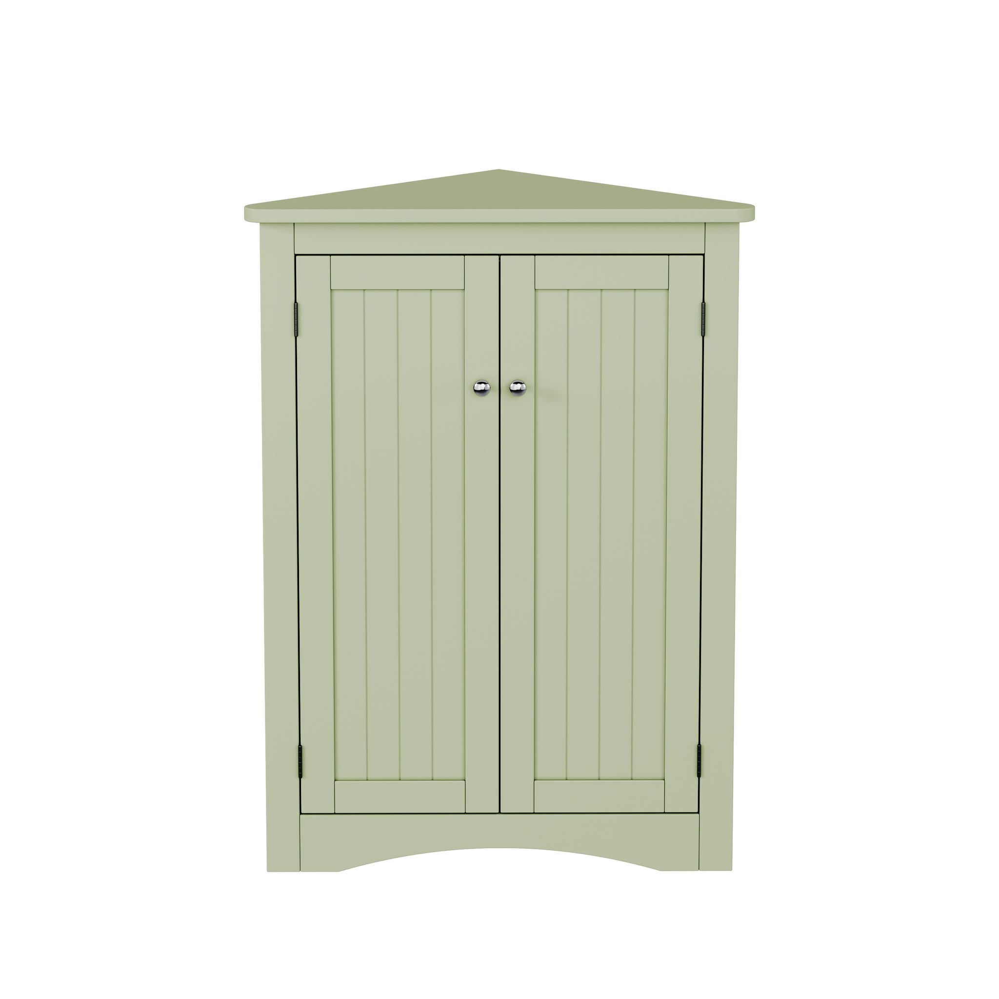 Badezimmer Eckschrank Mit 2 Türen, 2 Einlegeböden Und Kippschutz, Aus Mdf, 61,5 X 80 Cm, Grün