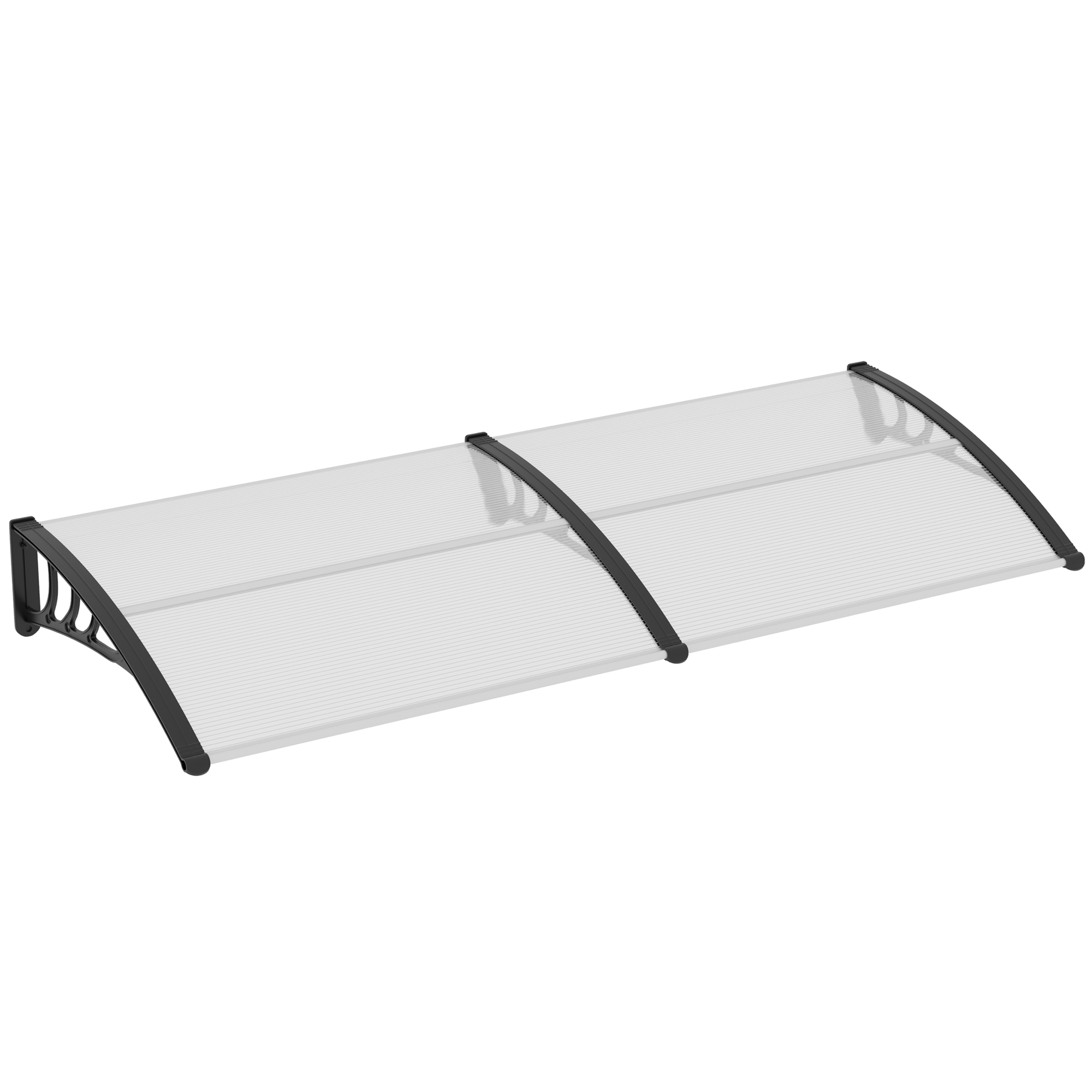 Tuervordach Mit Uv-schutz Und Doppelueberdachung Aus Aluminium Transparent 75 X 195 X 23 Cm