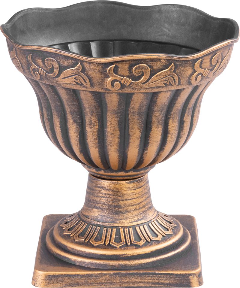 Blumentopf Strend Pro Antik, Mit Untersetzer, 30x30 Cm, Goldfarben, Metallic-effekt