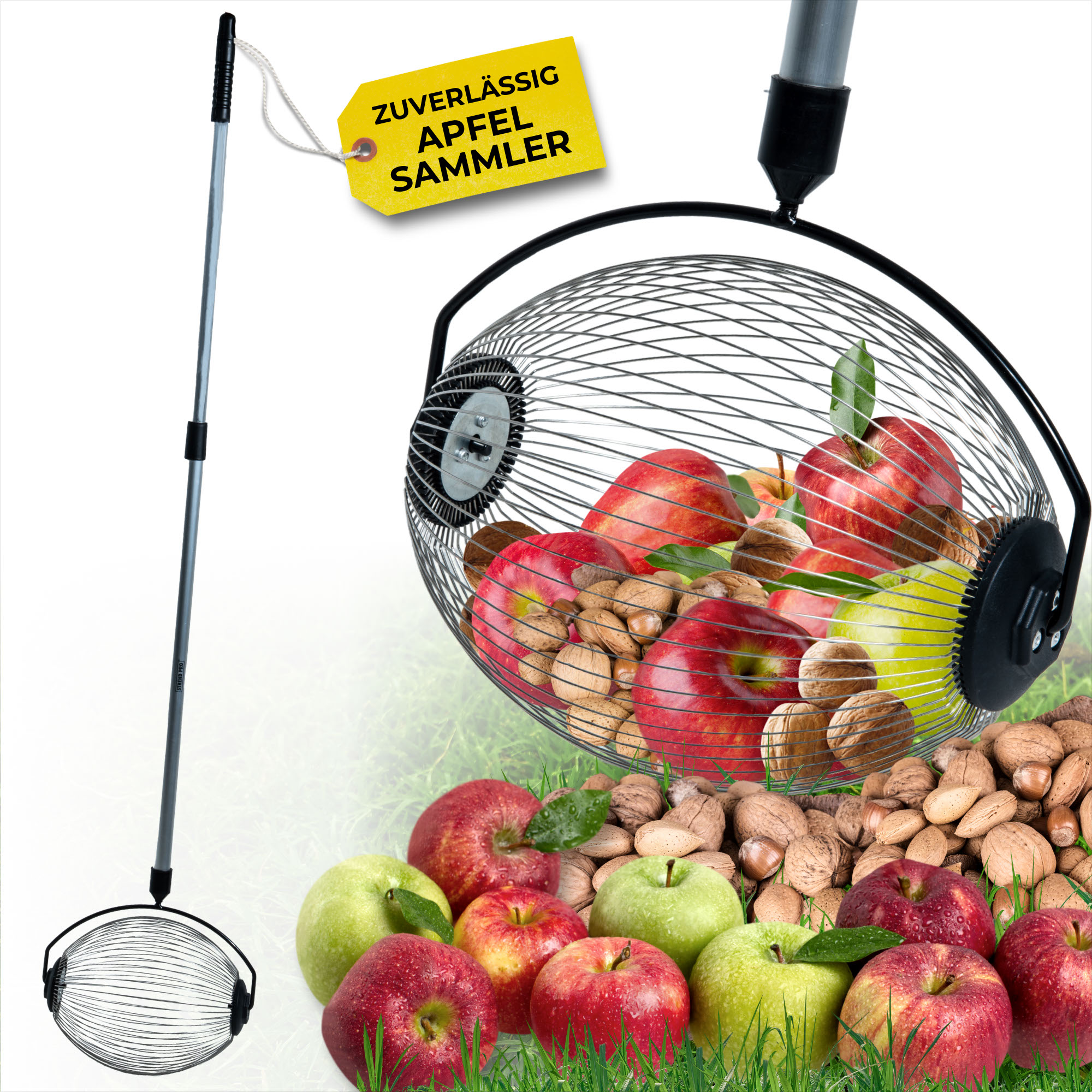 Sammler Strend Pro Od-50206, Für Nüsse Und Obst Mit Alu Teleskopstiel 80-120 Cm