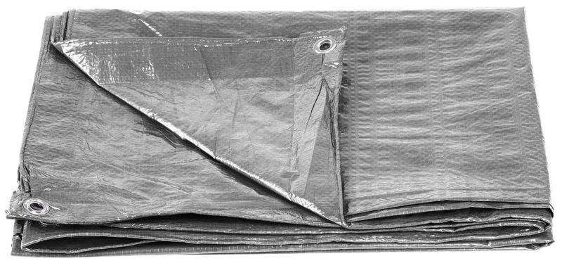 Plane Tarpaulin Medium 4x6 M, 100 G/m, Abdeck-, Silver, Silber, Mit Ösen