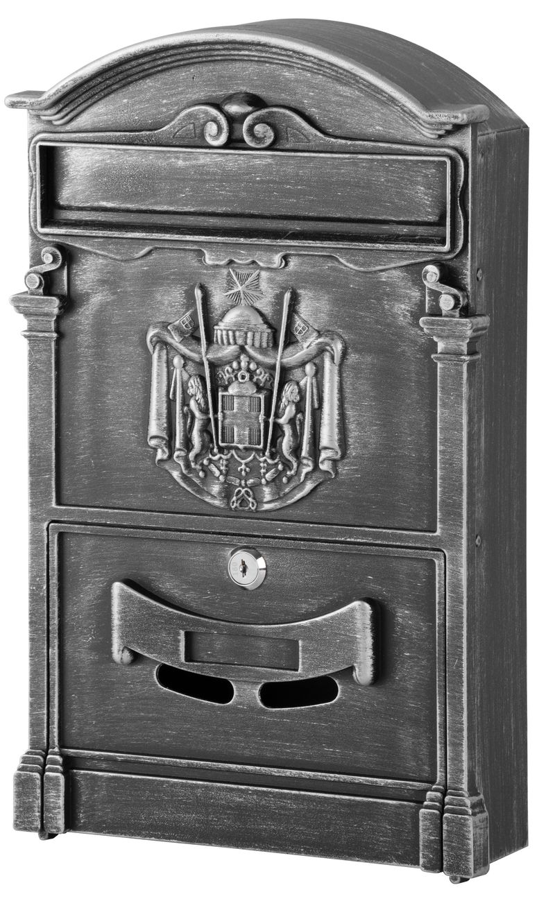 Briefkasten Gla-alu, Aluminium, 255x90x410 Mm, Post, Antiksilber