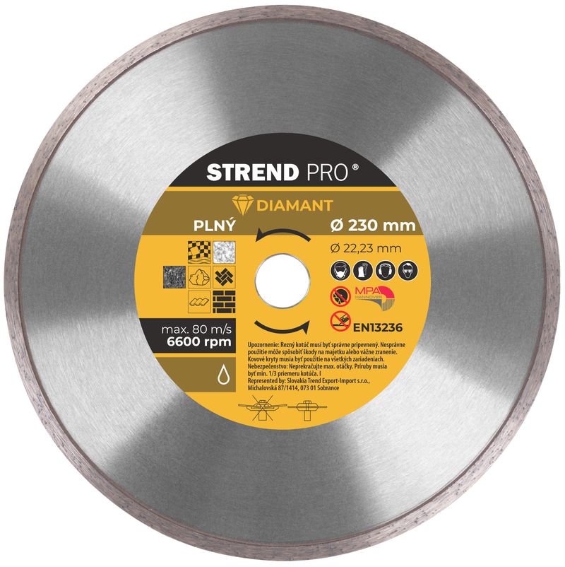 Scheibe Strend Pro 521b, 230 Mm, Diamant, Voll