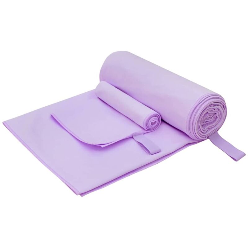 Sporthandtuch Set 2 Pcs Lila Stoff Vidaxl