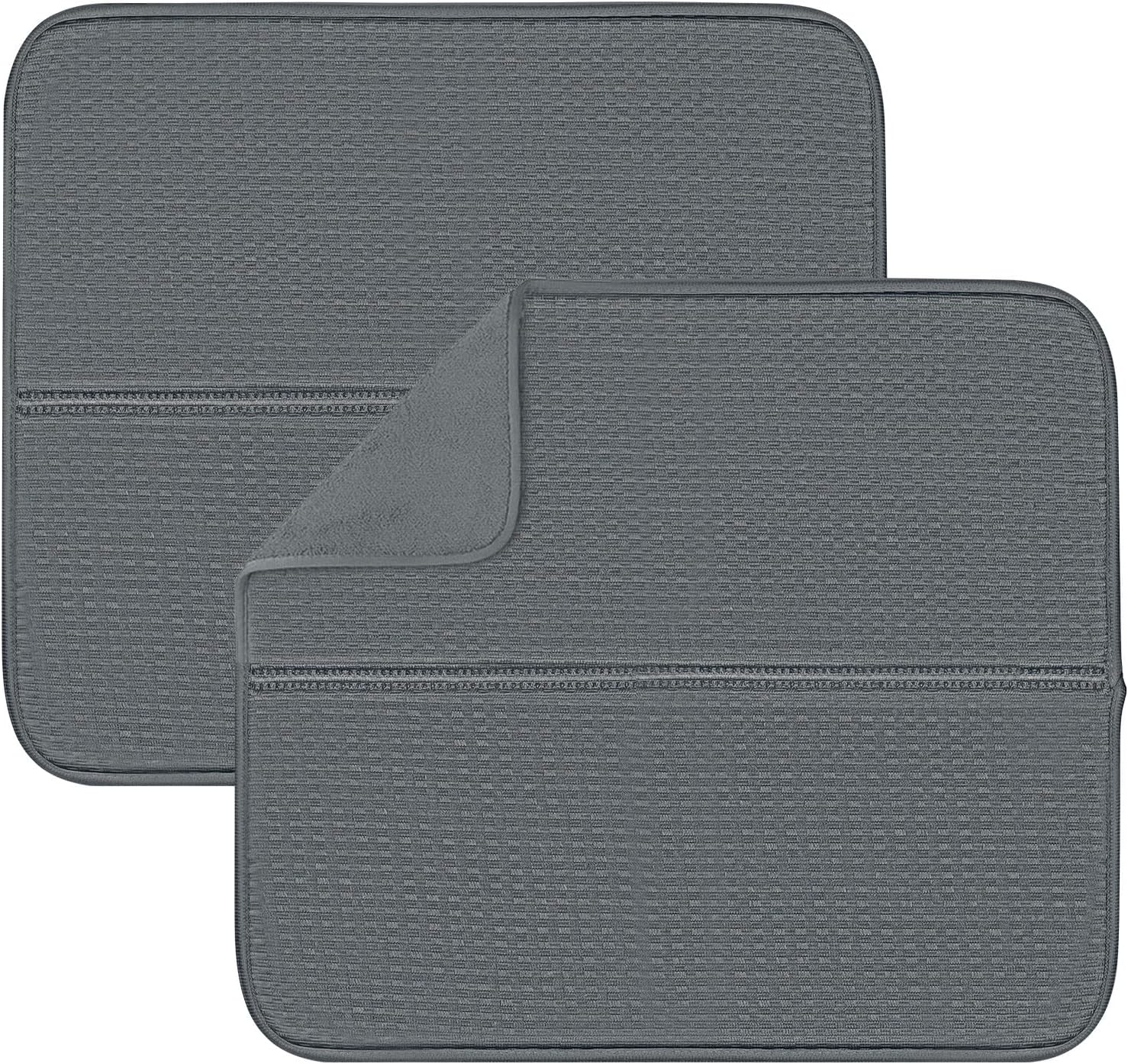 2er-set Mikrofaser-trockenmatten – Schnelltrocknend – Küchenhelfer – Maschinenwaschbar – 40 X 45 Cm