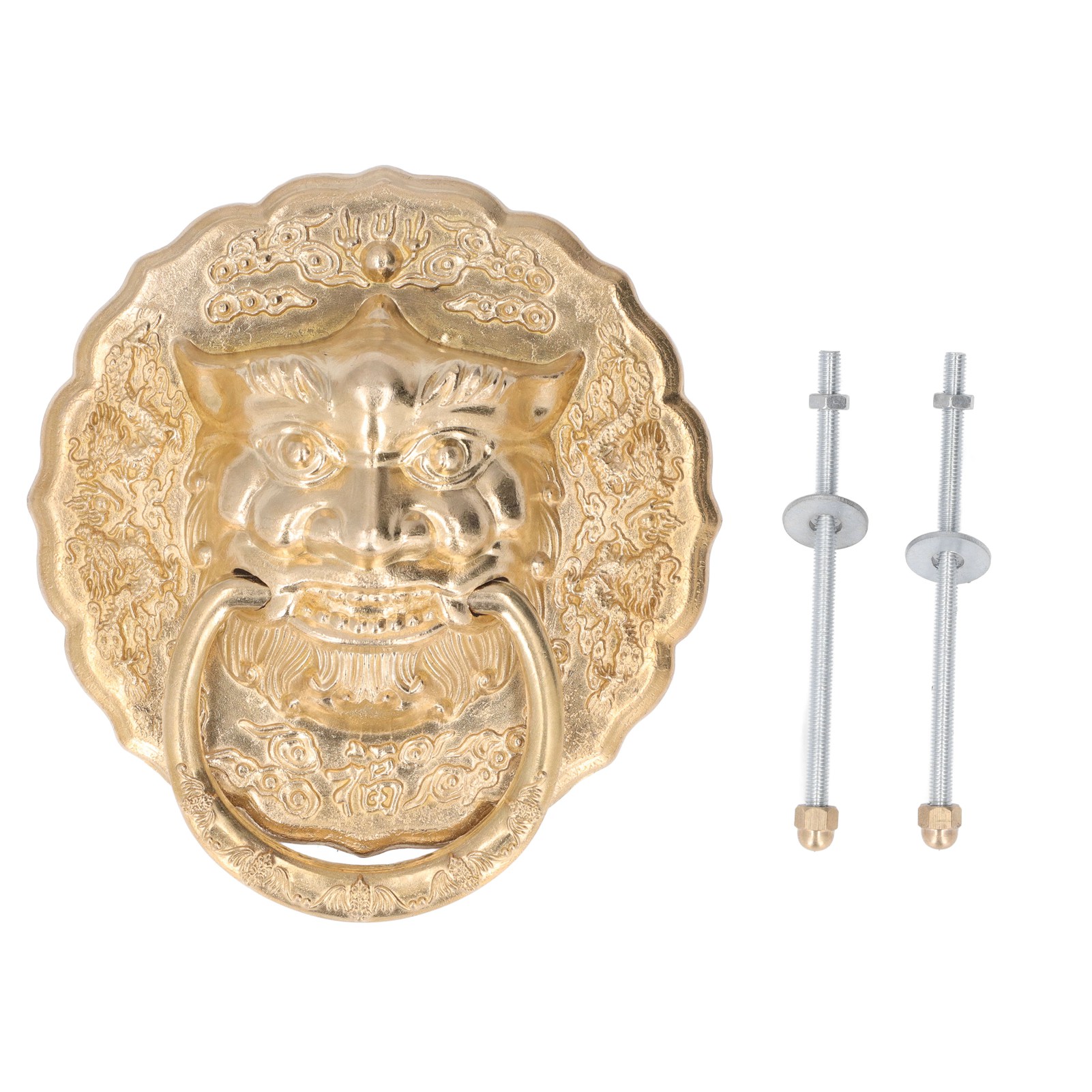 Toivize Vintage Türklopfer Aus Massiver Bronze, Tierkopf, Zugring Für Holztüren Und Innenhöfe
