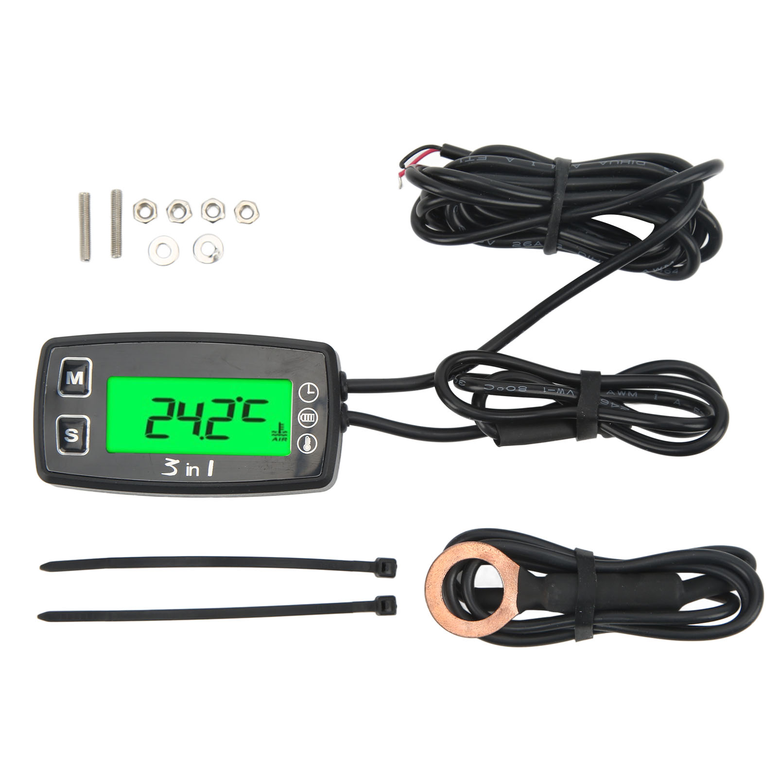 Ip67 Wasserdichte Digitaluhr, Voltmeter Und Thermometer Für Motorräder Und Atvs
