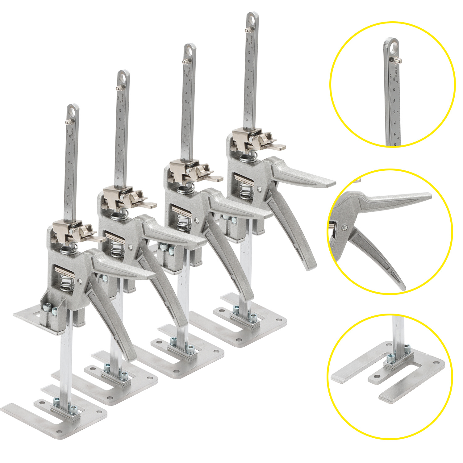 Tolletour Möbelheber 4er Set, Arbeitssparender Hebearm Höhenversteller, Montagehilfe Mit Schnell- Und Feinabsenkung Für Möbel Türen Platten