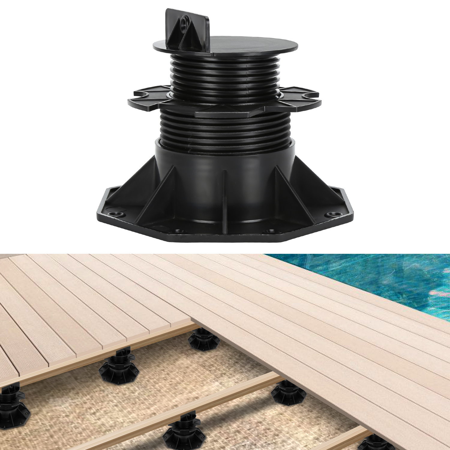 Tolletour Stelzlager Höhenverstellbar 30 Stück Stellfuss 60-140mm Plattenlager - Stelzlager Für Terrassenplatten-unterkonstruktion Holz, Wpc Und Stein