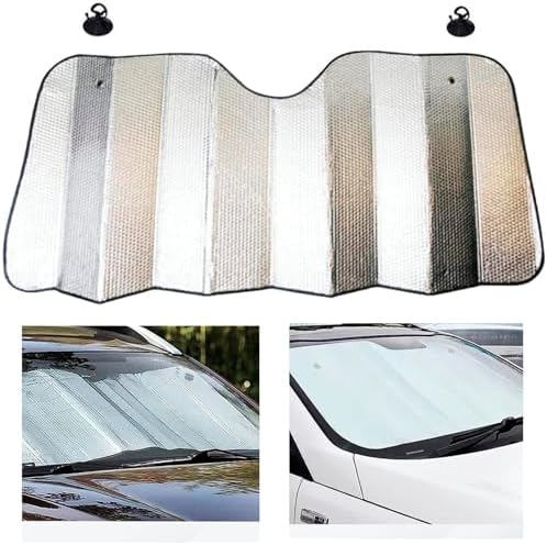Sonnenschutz Auto Frontscheibe Frontscheibenabdeckung Auto Abdeckung Windschutzscheibe, Hitzeschutz Faltbar (140cm X 70cm)