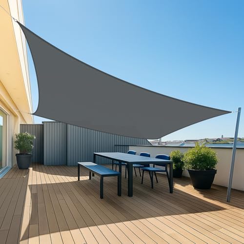 Wasserdicht 3x3m Rechteckig Sonnenschutz Wetterschutz Pes Polyester Segel Baldachin 95% Uv Schutz Mit Seilen Für Garten Balkon Terrasse- Anthrazit