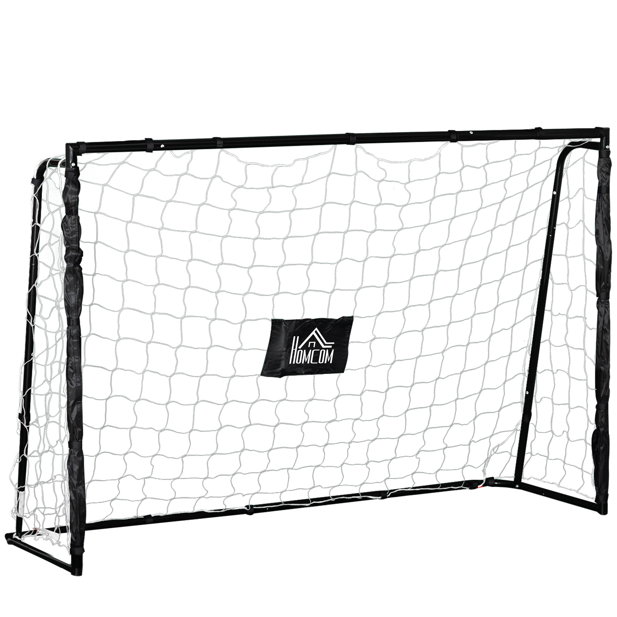 Fußballtor, Fußballkäfig, Metallrahmen, Pe-netz, Heringe Und Werkzeug Inklusive, Maße 186 X 62 X 123 Cm (l X B X H), Schwarz-weiß
