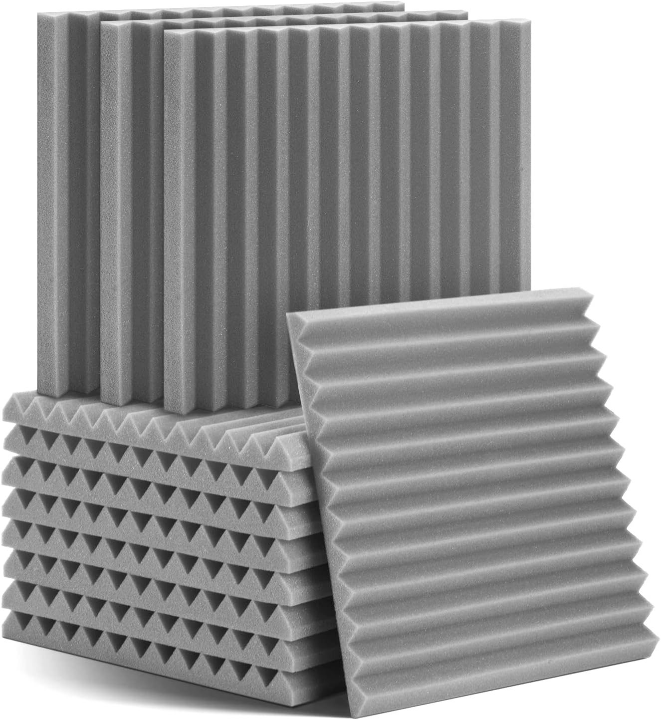 Packung Mit 12 Akustikschaumstoffplatten 30 X 30 X 2,5 Cm: Akustikpaneel Mit Hoher Dichte Zur Reduzierung Von Lärm Und Echo In Innenräumen, Z. B. In Tonstudios/heimbüros.